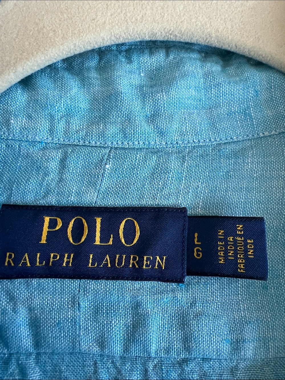 Polo by Ralph Lauren Men’s Light Blue Linen Button-Down Shirt - Picture 5 of 6